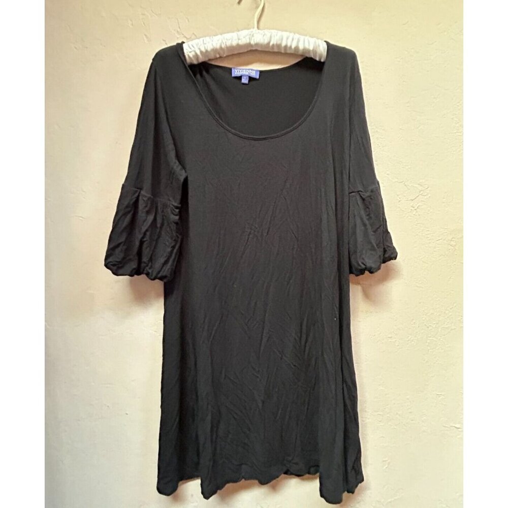 Vivienne Vivienne Tam Womens Medium Bell Sleeve Shift Dress Black Casual Stretch